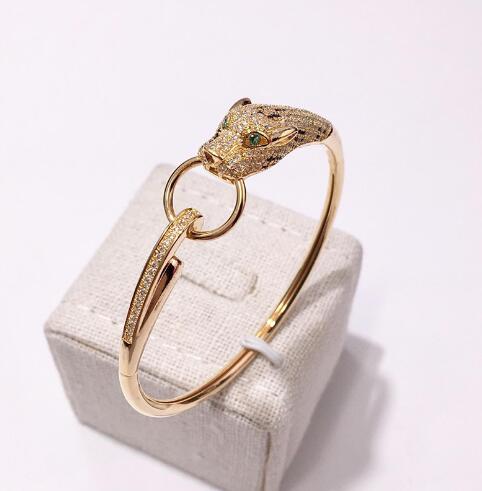 Ringarmband med roséguldleopard och diamant