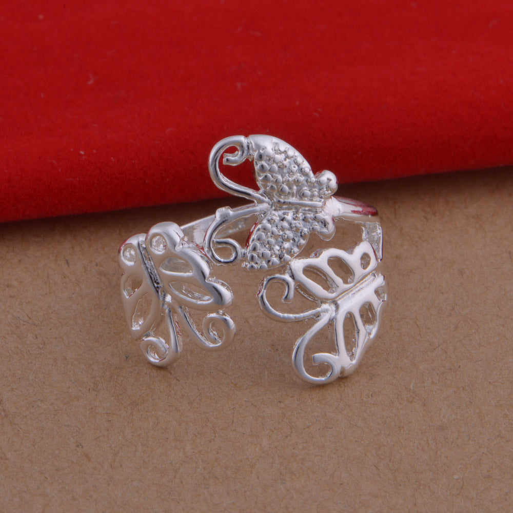 925 Sterling Silver Butterfly Adjustable Ring