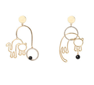 2020 Trendy Cat Pendant Earrings for Women in 925 Silver