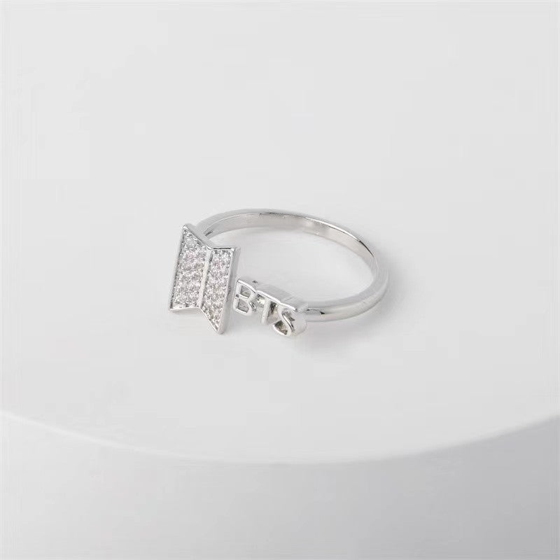 BTS Elegant Adjustable Diamond Ring in Gold/Silver