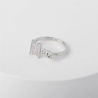 BTS Elegant Adjustable Diamond Ring in Gold/Silver