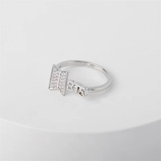 BTS Elegant Adjustable Diamond Ring in Gold/Silver