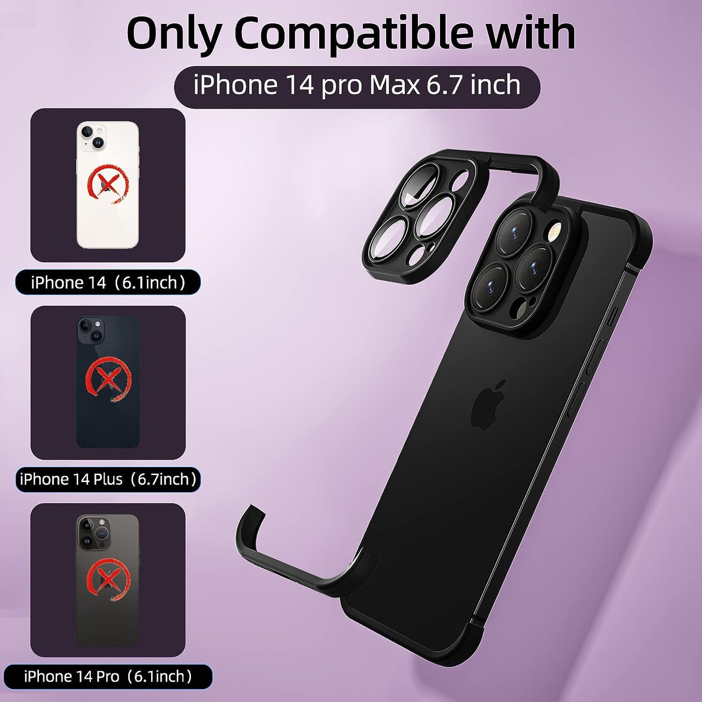 Smal stötsäker silikonfodral för iPhone 15 & 14 Pro Max