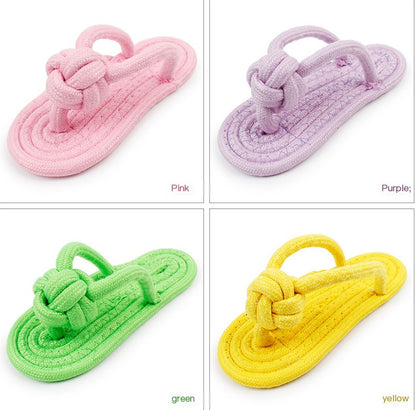 Tough Cotton Rope Chew Slippers for Dogs