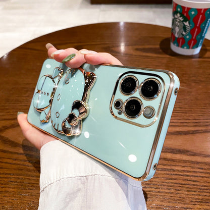 Cat Stand Makeup Mirror Case for iPhone 15/14 Pro Max