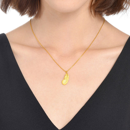 Feather Pendant Necklace, Gold-Plated Jewelry for Women