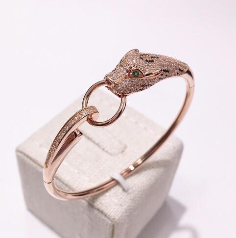 Ringarmband med roséguldleopard och diamant