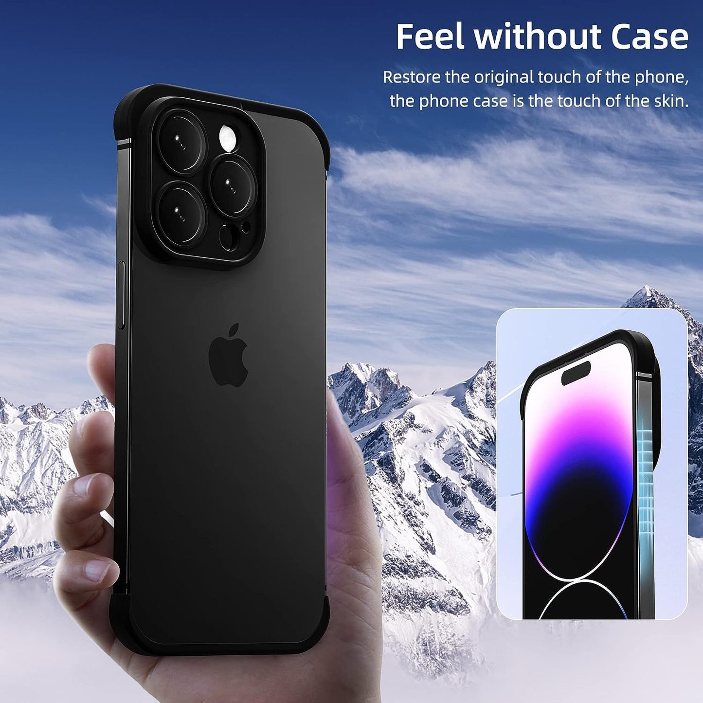Smal stötsäker silikonfodral för iPhone 15 & 14 Pro Max