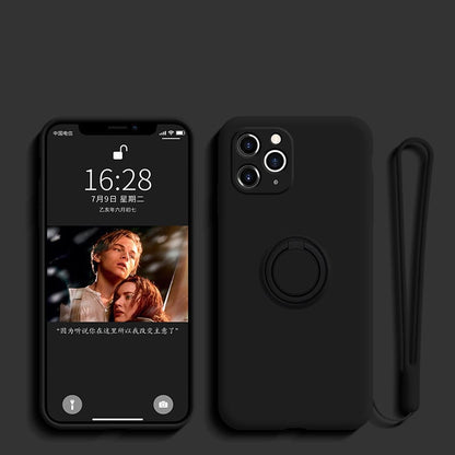 Silicone Grip Shell for iPhone - Ring Feature
