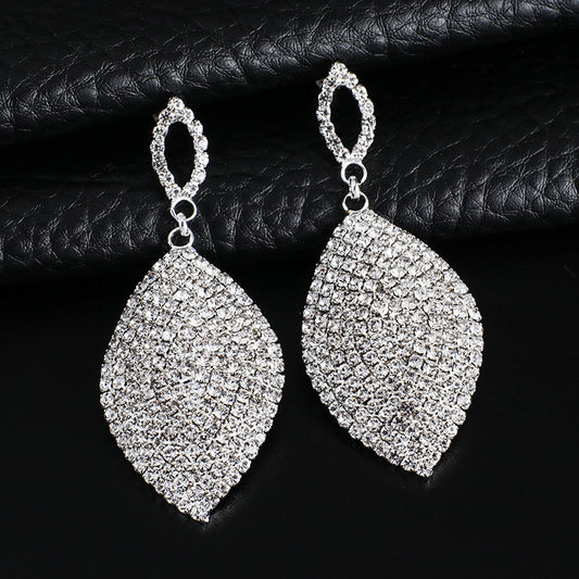 Glam Geometric Rhinestone Earrings E615