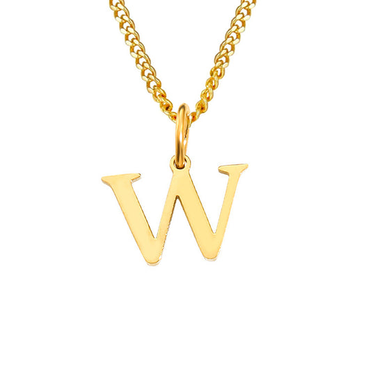 14K Stainless Steel Necklace with 26 Letters