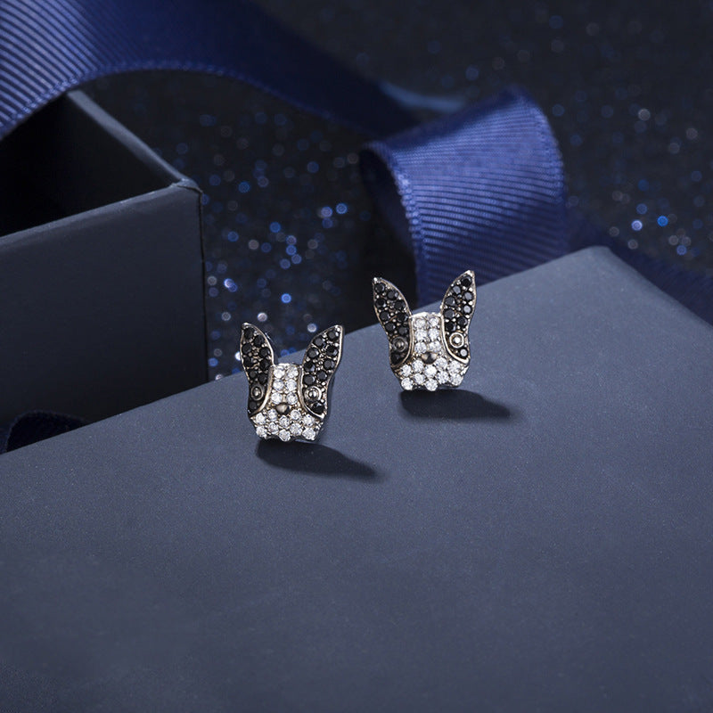 Cute Silver Dog Earrings - Simple and Sweet Design