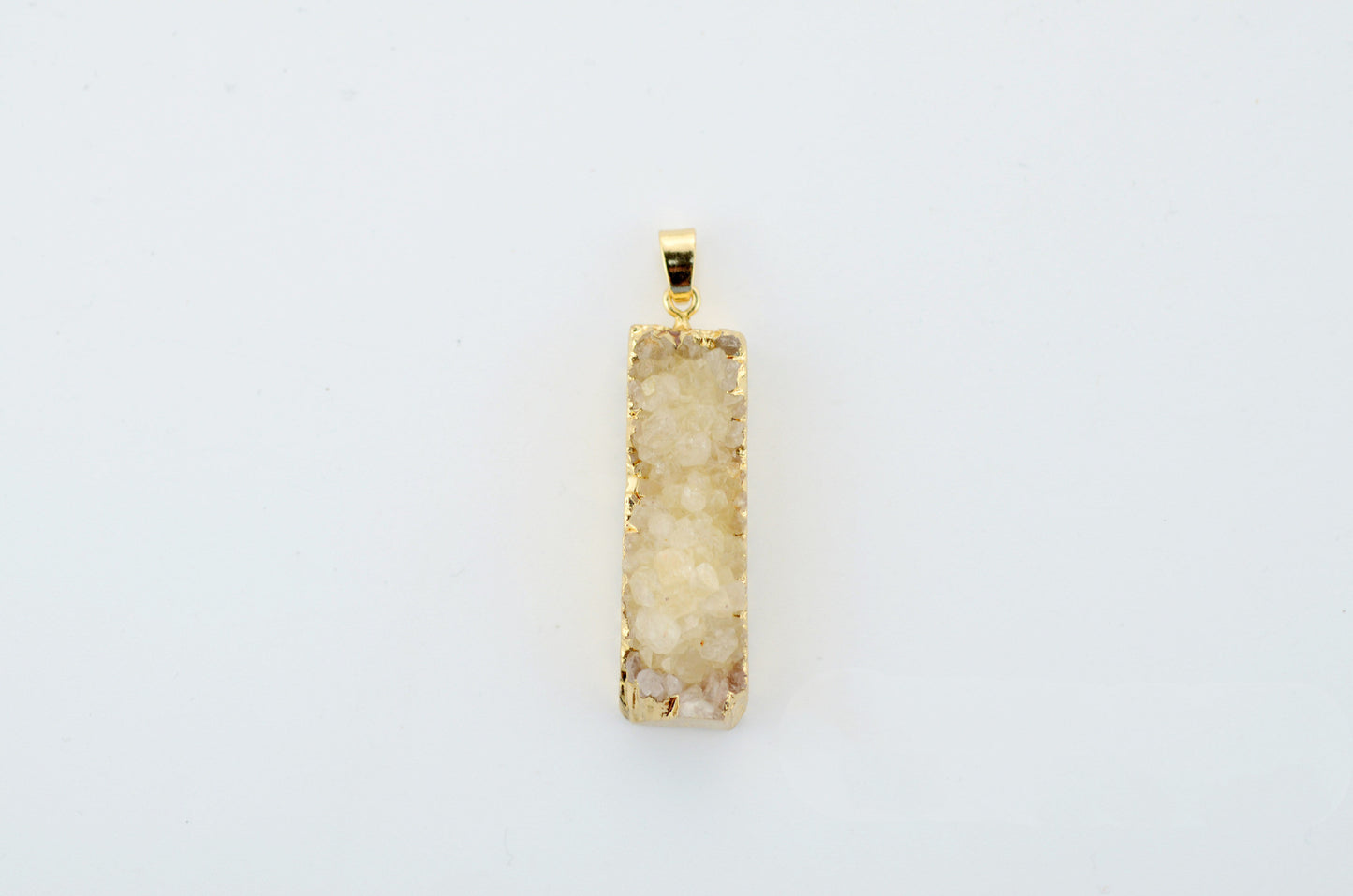 Natural Stone Pendant Rectangular Cluster Necklace
