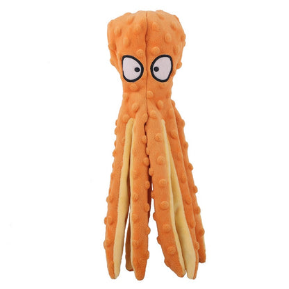 Plush Pet Octopus Shell Chew Puzzle Toy