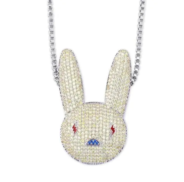 Hiphop Mode Zirkon Kaninhänge Halsband