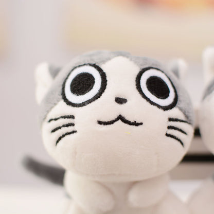 Plush Cat Keychain Doll for Girls (Cheese Cat Pendant)
