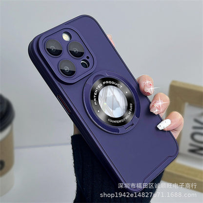 Metallständer für iPhone 15, Silikonhülle für iPhone 14 Pro Max