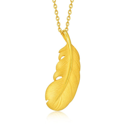 Feather Pendant Necklace, Gold-Plated Jewelry for Women