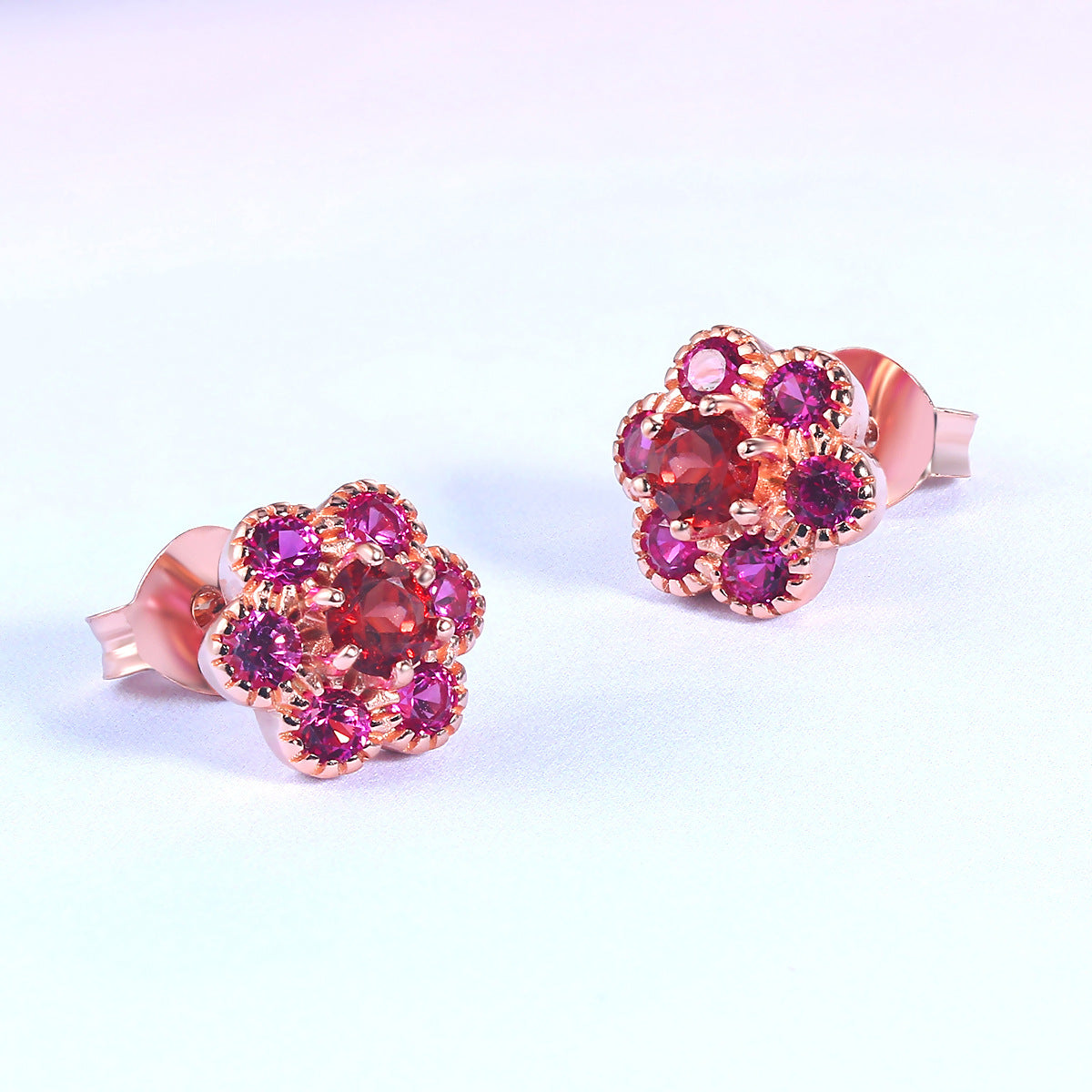 S925 Silver Korean Style Sweet Plum Blossom Earrings