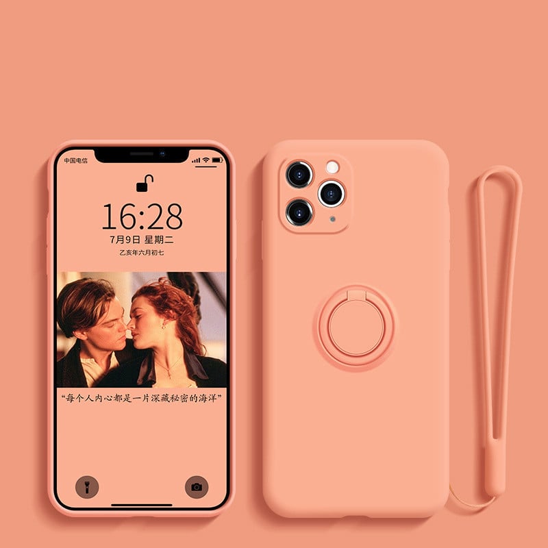 Silicone Grip Shell for iPhone - Ring Feature