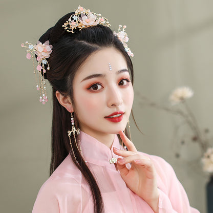 Traditionella Hanfu-tillbehör med tofsar och hårnålsset