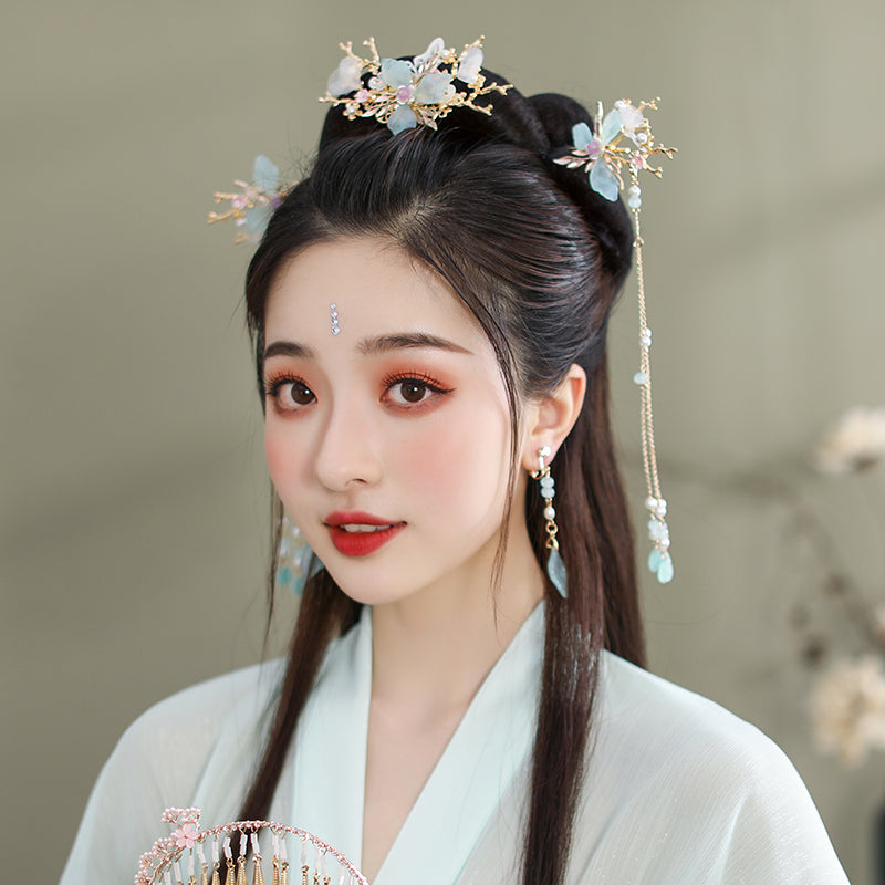 Traditionella Hanfu-tillbehör med tofsar och hårnålsset
