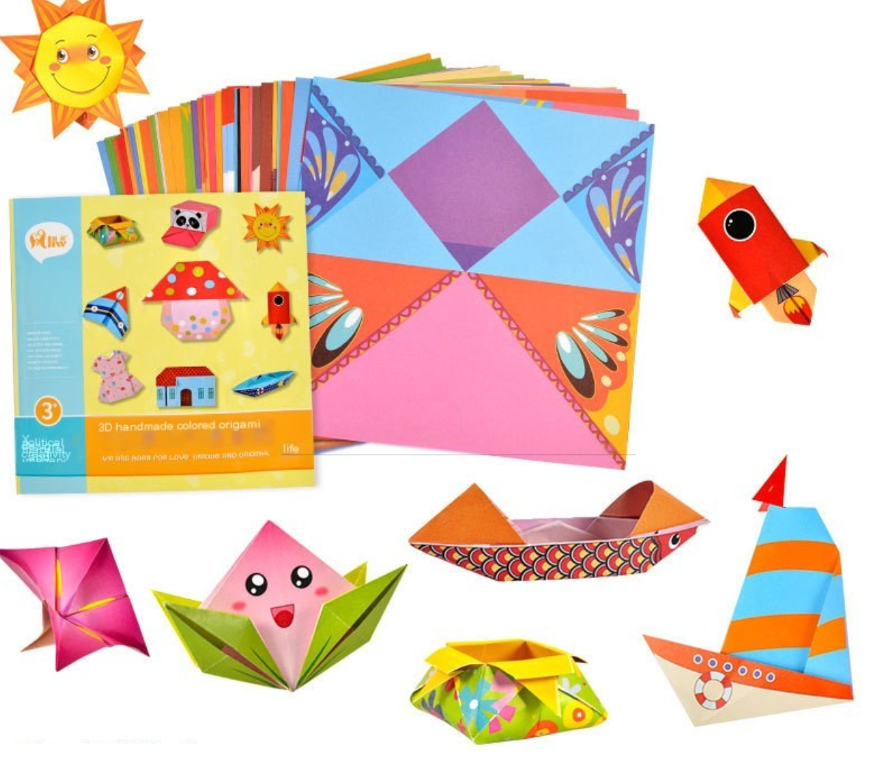 Gör-det-själv-kit för barn med färgglad origami