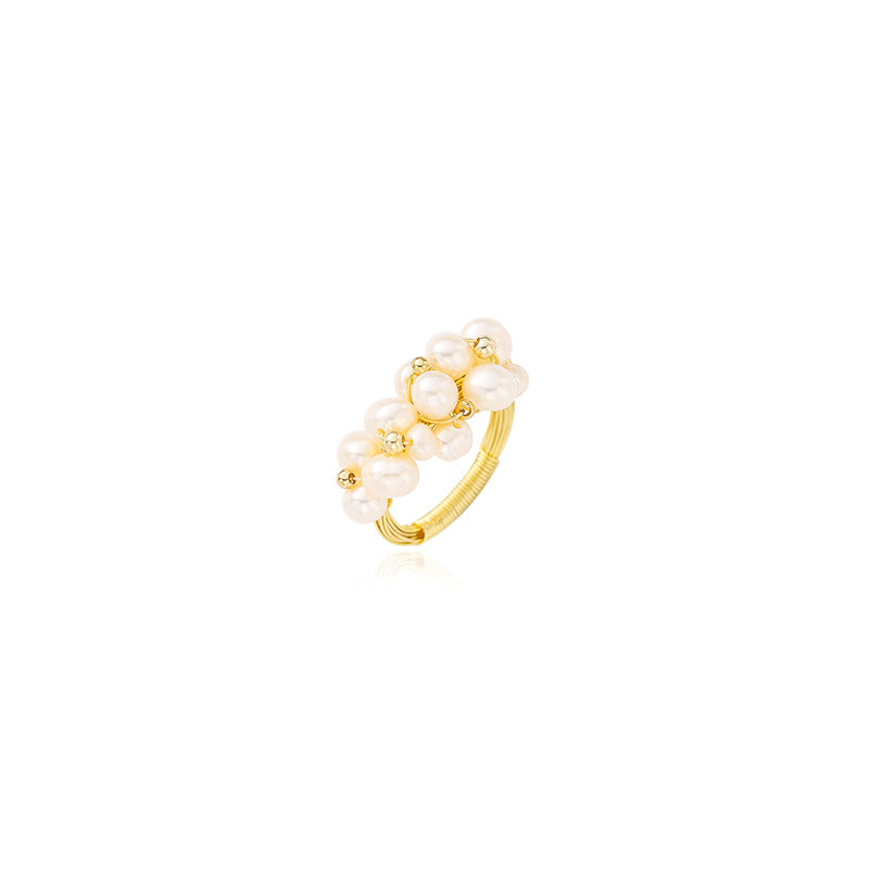 Barockring med sötvattenspärlor - Elegant design med flera pärlor
