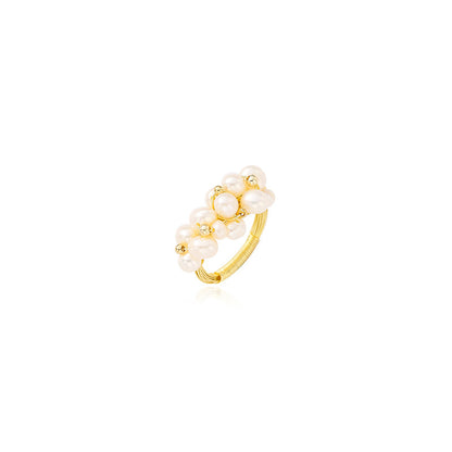 Barockring med sötvattenspärlor - Elegant design med flera pärlor