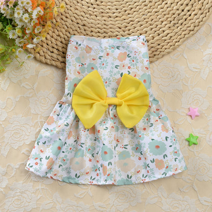 Cute Floral Princess Dress for Teddy Dogs