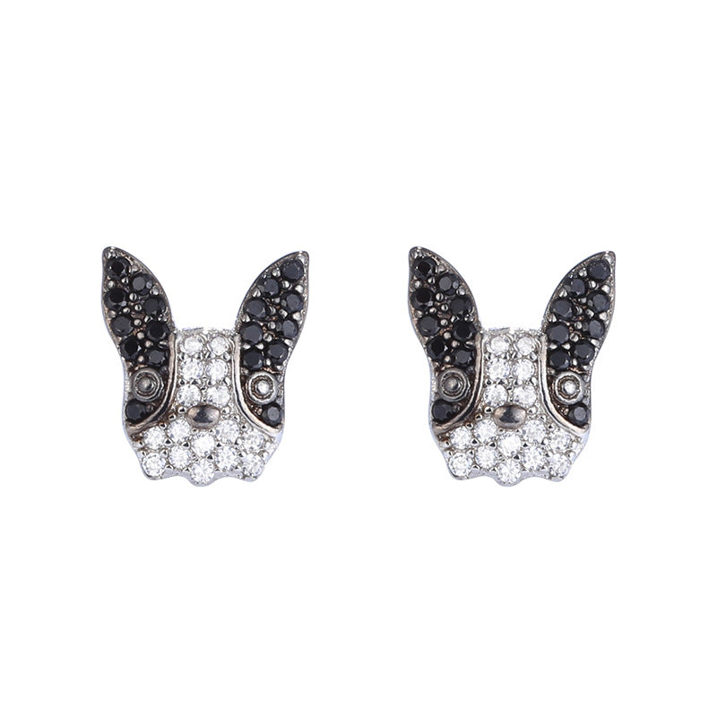 Cute Silver Dog Earrings - Simple and Sweet Design