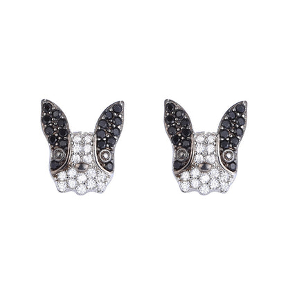 Cute Silver Dog Earrings - Simple and Sweet Design