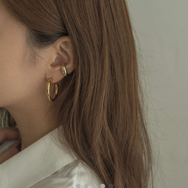 Gold-Plated Titanium Steel Clip-On Earrings