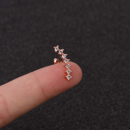 Örhängen i rostfritt stål med stjärnformad zirkon (piercade)