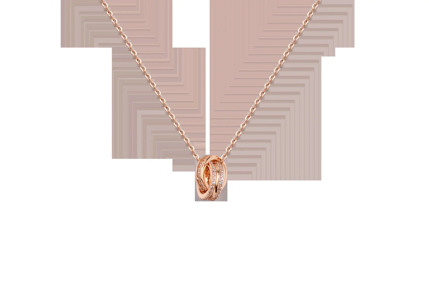 Chomel S925 Silver Dubbelring Halsband för Kvinnor