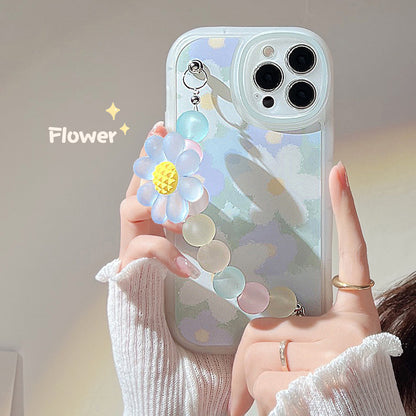 Blumen Armband iPhone Hülle für 8P, 11, 12, 13, 14, 15 Pro Max