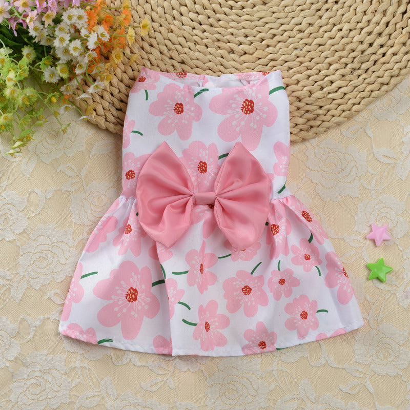 Cute Floral Princess Dress for Teddy Dogs