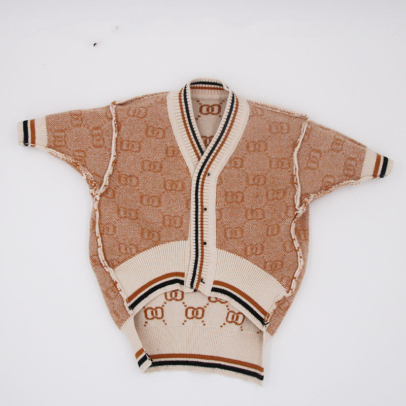 Autumn Winter Sweater Cardigan for Dogs and Cats