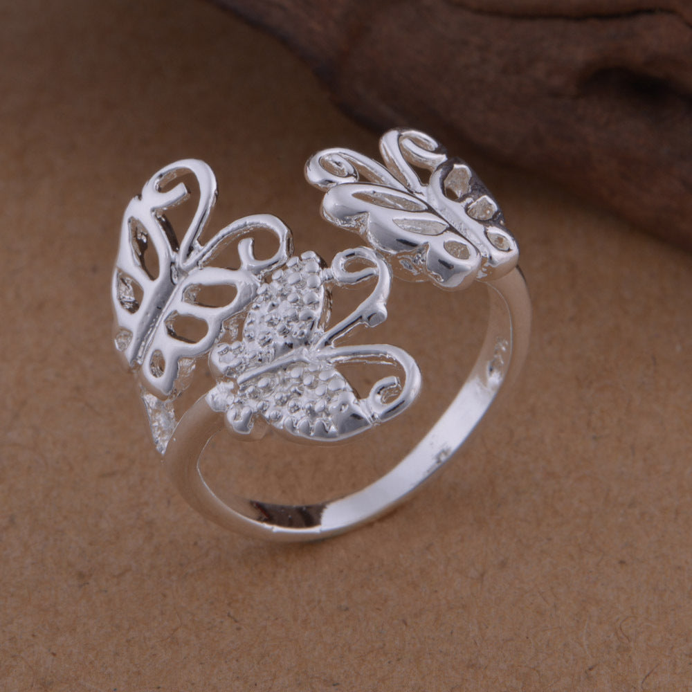 925 Sterling Silver Butterfly Adjustable Ring