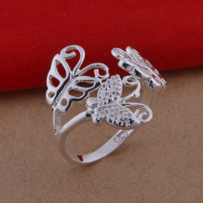 925 Sterling Silver Butterfly Adjustable Ring