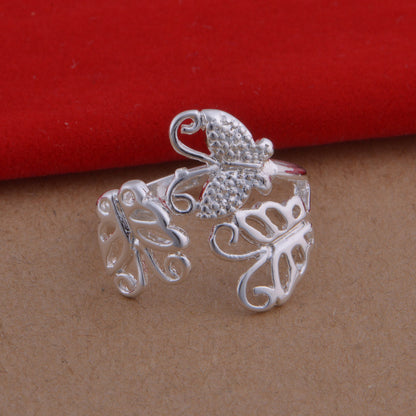 925 Sterling Silver Butterfly Adjustable Ring