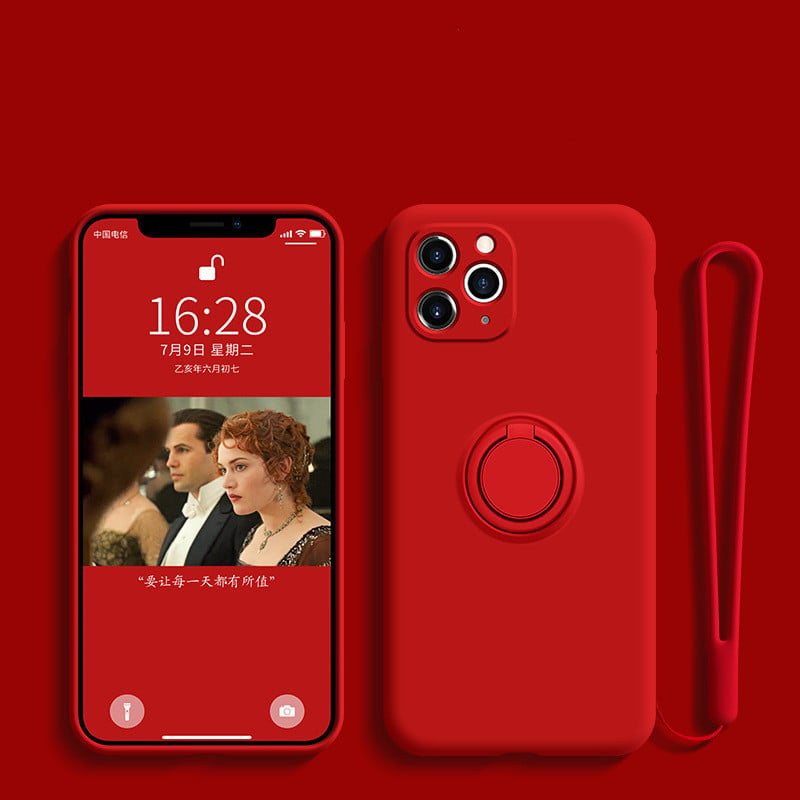 Silicone Grip Shell for iPhone - Ring Feature