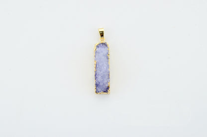 Natural Stone Pendant Rectangular Cluster Necklace
