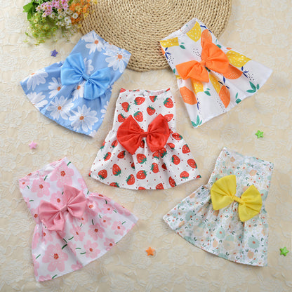 Cute Floral Princess Dress for Teddy Dogs