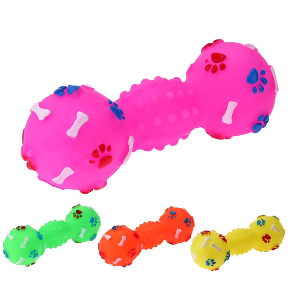 Interactive TPR Dumbbell Dog Chew Toy for Teeth Cleaning