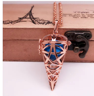 Glass Sphere Locket Necklace with Openable Pendant