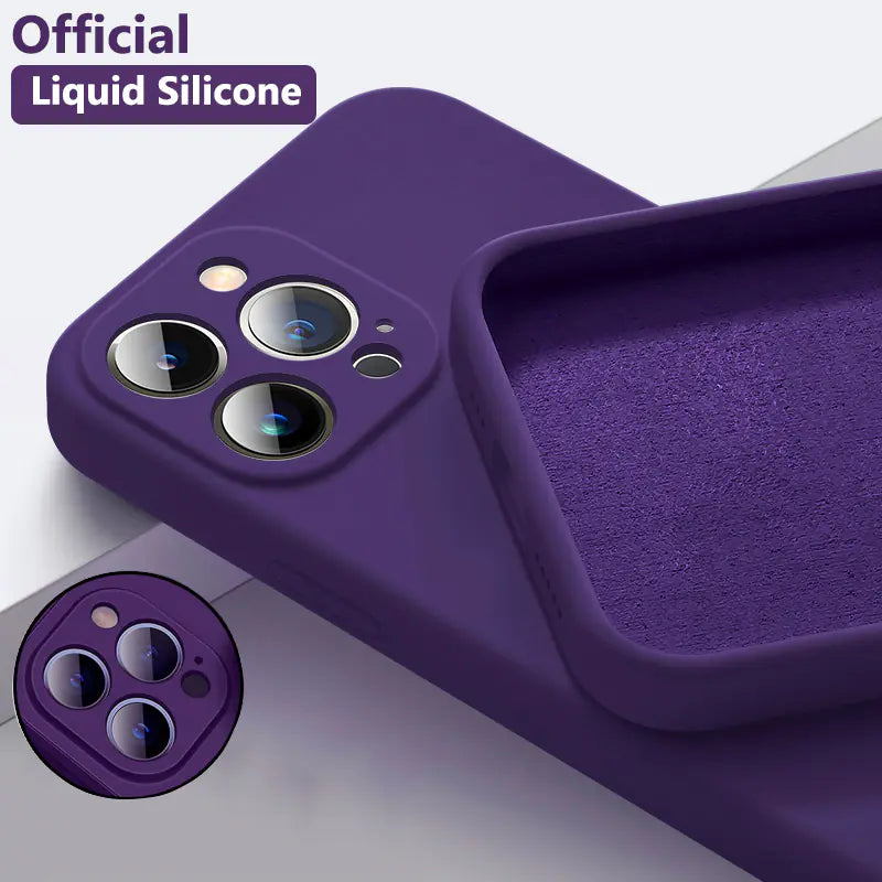 Astubia Square Liquid Silicone Phone Case for iPhone 11-14