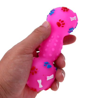 Interactive TPR Dumbbell Dog Chew Toy for Teeth Cleaning
