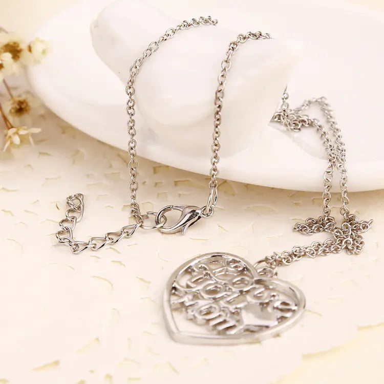 Cherish Mom Silver Necklace