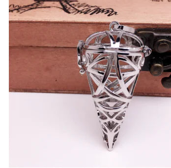 Glass Sphere Locket Necklace with Openable Pendant